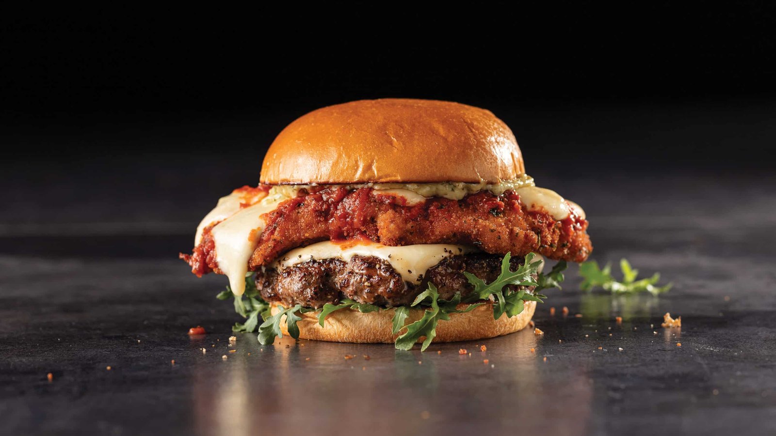 Italian chicken or beef burger