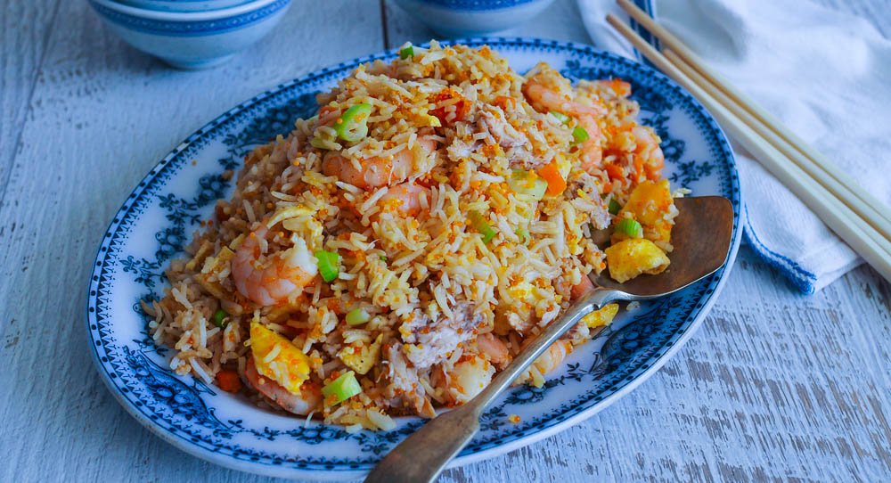 Chinese style seafood fried rice