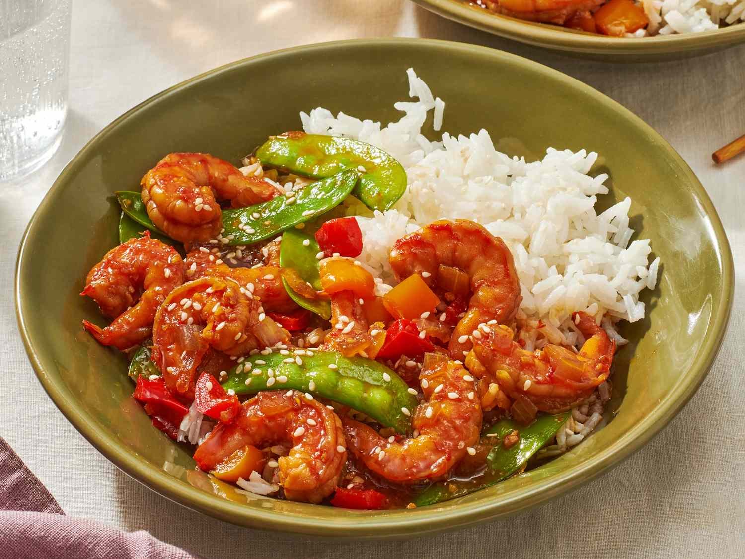Steamed rice with Hot Batter Prawns