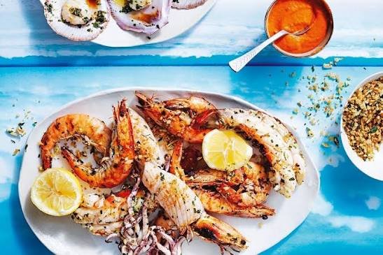 Herb grilled seafood platter