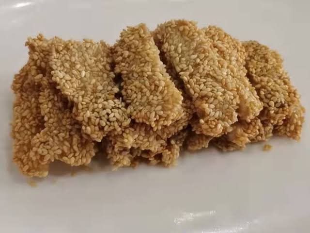 Sesame batter fried fish