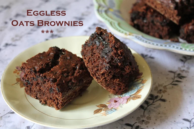 Moist chocolate and oats brownie