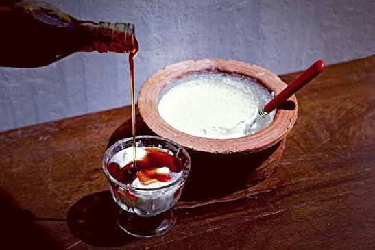 Traditional curd and treacle